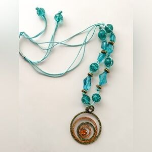 Beaded & Rhinestone Necklace – Boho Statement Jewelry